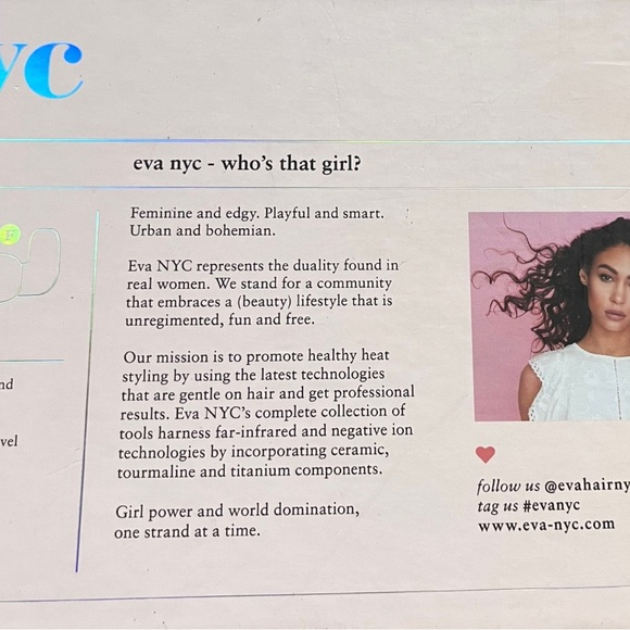 EVA NYC Hair 1" Curling Iron & Glove New Hair Style Beauty Professional Ceramic - Picture 4 of 7